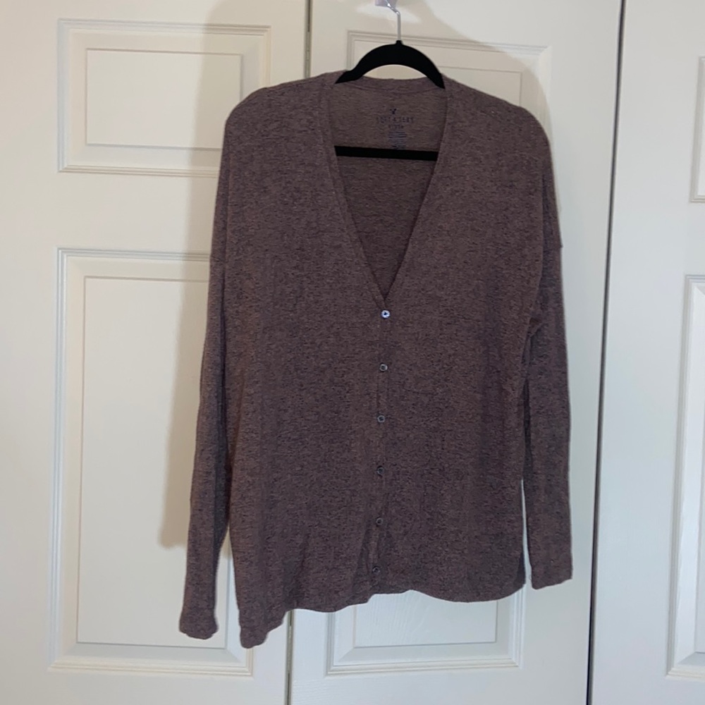 American Eagle Brown Button Sweater